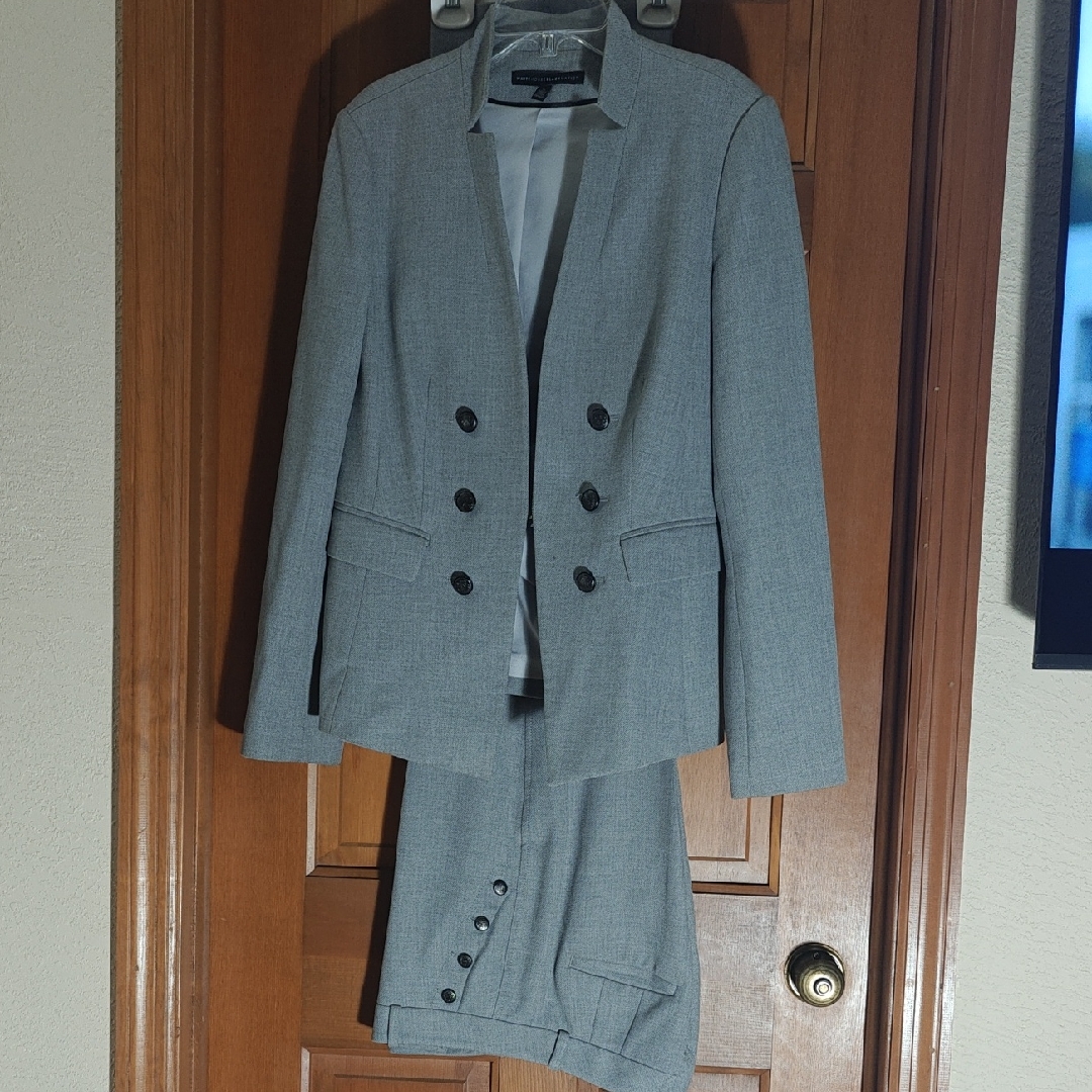 White House Black Market Gray Blazer And Skirt Set